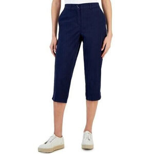 Karen Scott Women's Size 6 Navy Blue Comfort Waist Capri Pants NWT